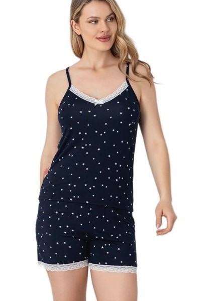 Bianca Tasarım Model Ip Askı Şortlu Kadın Pijama Takımı S/xxl