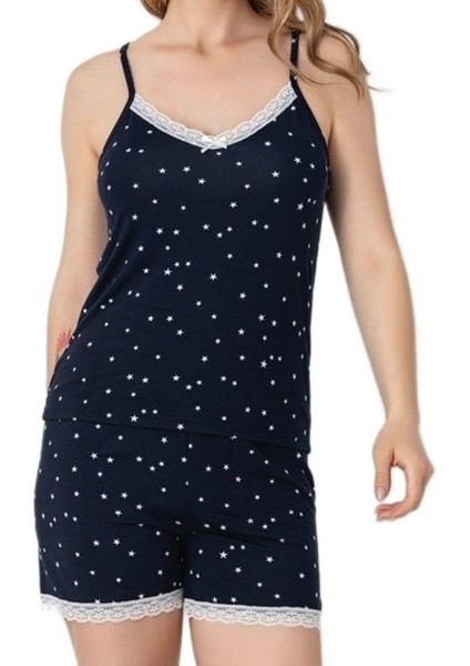 Bianca Tasarım Model Ip Askı Şortlu Kadın Pijama Takımı S/xxl