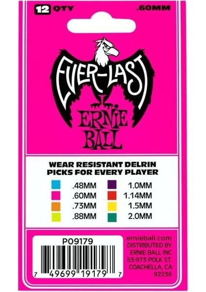 P09179 Gitar Penası 12 Adet Everlast 0.60 mm Pembe modelleri
