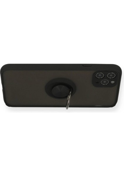 iPhone 11 Pro Kılıf Montreal Yüzüklü Silikon Kapak - Siyah - TKNAL5554-6932 modelleri