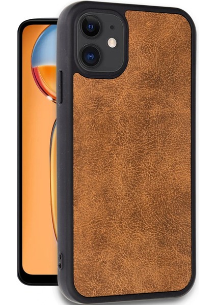 iPhone 11 Kılıf Aras Deri Kapak - Taba - NFND7924-7185