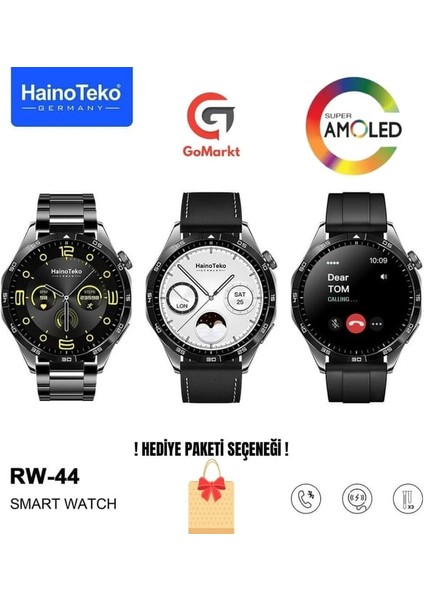 Gt4 Amaoled Ekran Harika Görüntü 3 Kordonlu Akıllı Saat modelleri