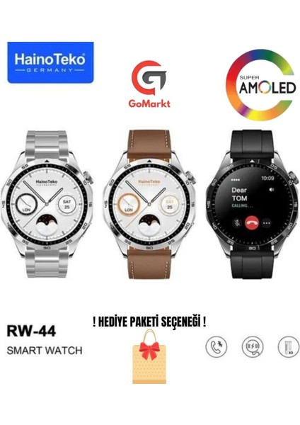 Gt4 Amaoled Ekran Harika Görüntü 3 Kordonlu Akıllı Saat