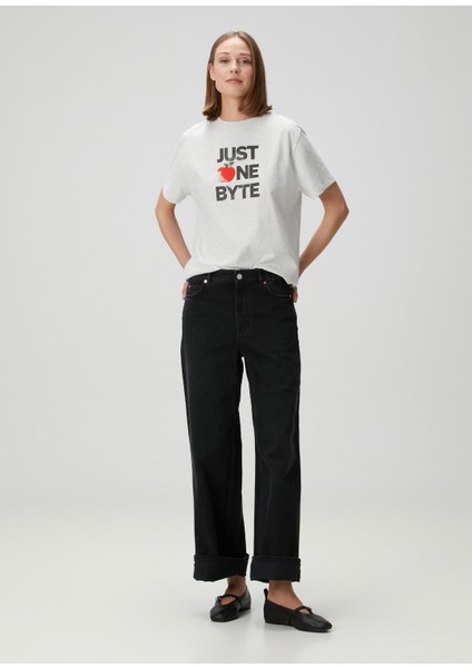 x Disney Just One Byte Gri T-Shirt
