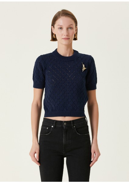 Lacivert Ajurlu T-Shirt modelleri