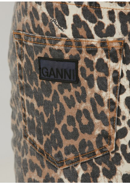 Leopar Desenli Midi Denim Etek indirimleri