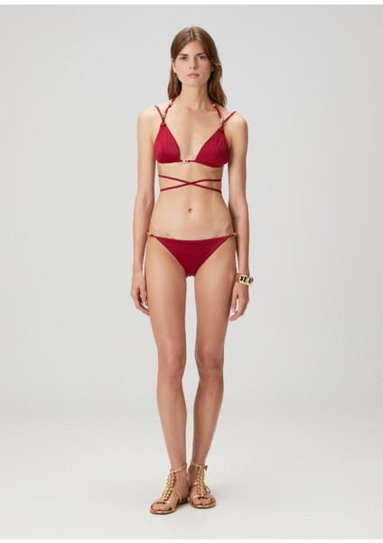 Apricate Bordo Üçgen Bikini Takımı