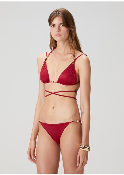 Apricate Bordo Üçgen Bikini Takımı fiyatları