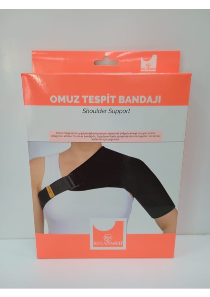 Relaxmed Omuz Destekleyici Ortopedik Omuz Askısı Ayaralanabilir Siyah Renk Standart Beden