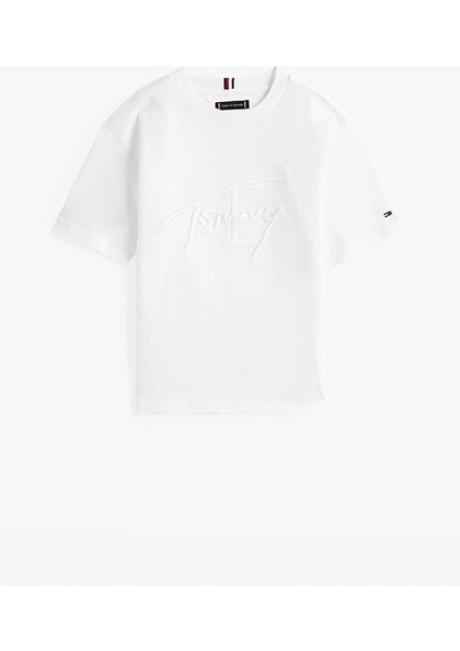 Erkek Çocuk Signature Embroidery T-Shirt - Beyaz indirimleri