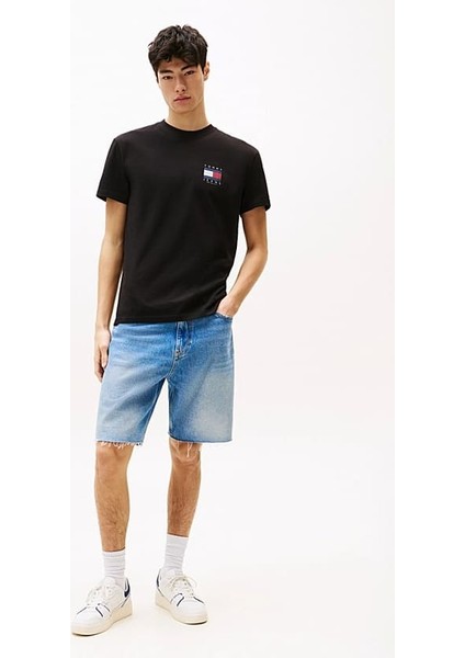 Erkek Sırt Bayrak Logolu T-Shirt - Siyah fiyatları