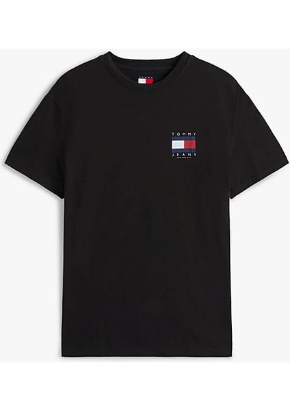 Erkek Sırt Bayrak Logolu T-Shirt - Siyah indirimleri