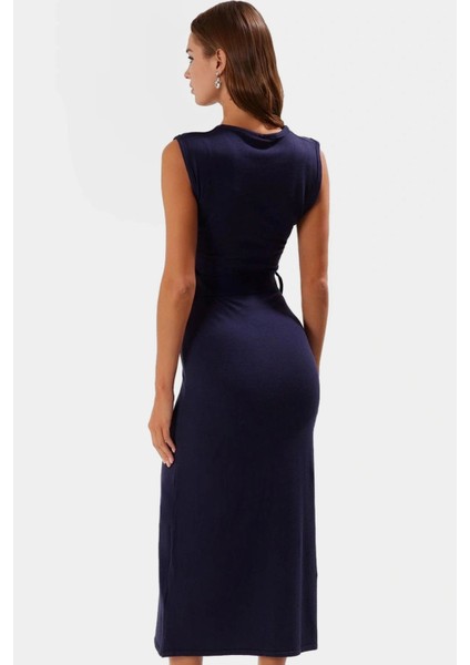 Nefes Alan Triko Midi Elbise Kemer Detayı 130 cm Boy Yazlık Casual Tarz Premium Kalite modelleri