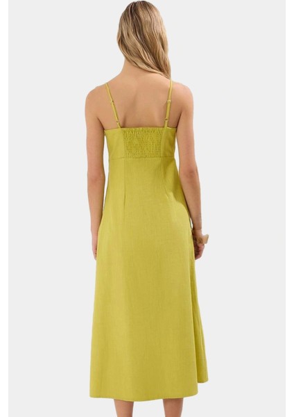 Dokuma Pamuk Keten Maxi Elbise A Line Kesim Kolsuz Modern Stil Rahat Kullanım modelleri