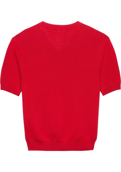 Kadın Kısa Kollu Tjw Essential Triko Kazak- Kırmızı fiyatları