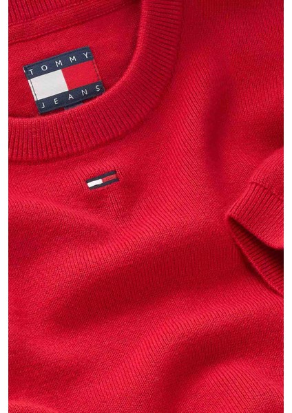 Kadın Kısa Kollu Tjw Essential Triko Kazak- Kırmızı modelleri