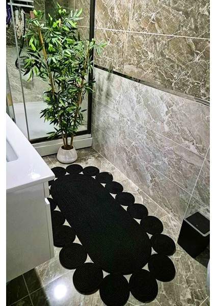 Jüt Oval Mutfak Banyo Salon Oturma Odası Balkon Paspas Yolluk Halı Kilim