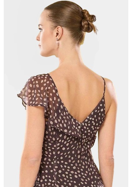 Şifon Dokuma Puantiyeli A Kesim Elbise Yaz Için Mükemmel Premium Kalite Özel Tasarım modelleri