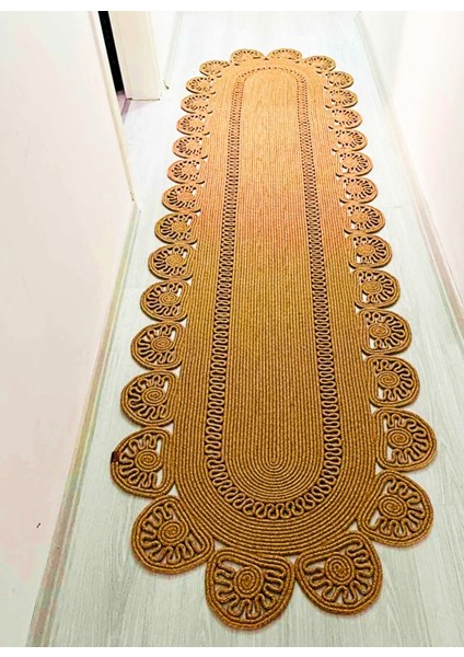Jüt Oval Mutfak Banyo Salon Oturma Odası Balkon Paspas Yolluk Halı Kilim