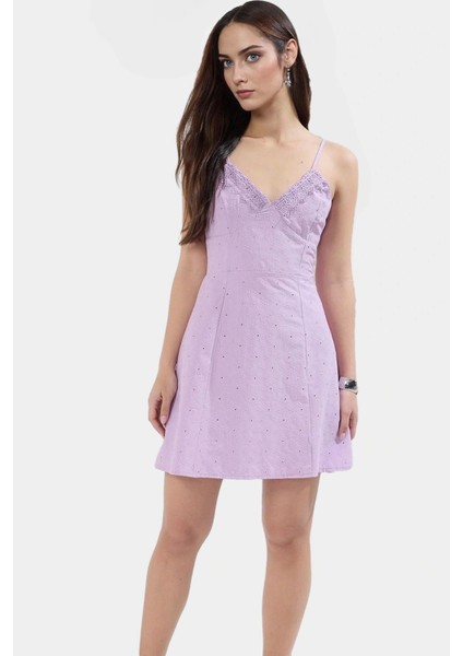 Rahat ve Şık Mini Elbise Dokuma Kumaş Astarlı Belden Açılan Konforlu Kesim Zarifane Tasarım