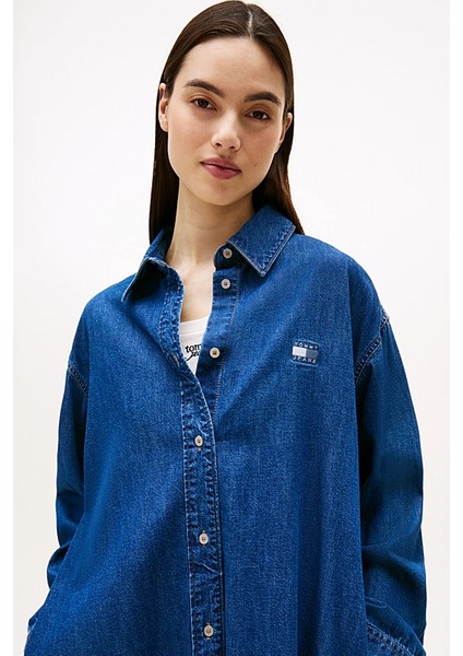 Kadın Relaxed Fit Kot Gömlek Elbise - Mavi fırsatları