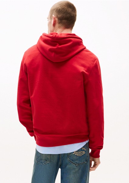 Erkek Regular Fit Kapüşonlu Grafik Logolu Sweatshirt - Kırmızı fiyatları