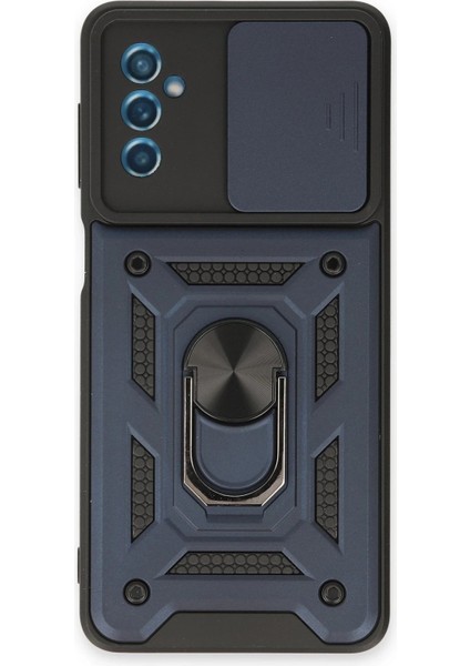 Samsung Galaxy M52 5g Kılıf Pars Lens Yüzüklü Silikon - Lacivert - NFND2026-6194