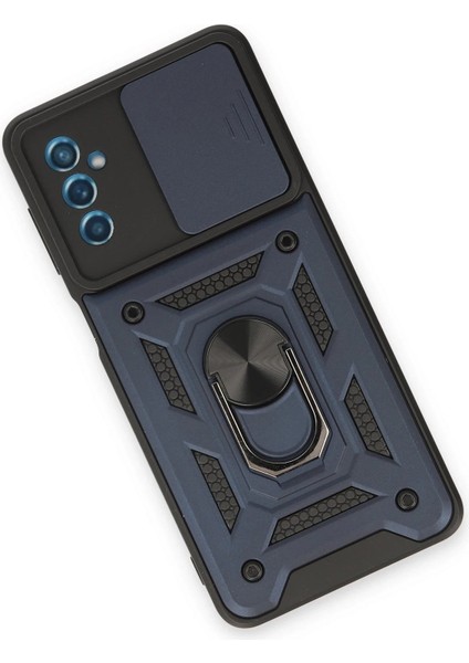 Samsung Galaxy M52 5g Kılıf Pars Lens Yüzüklü Silikon - Lacivert - NFND2026-6194
