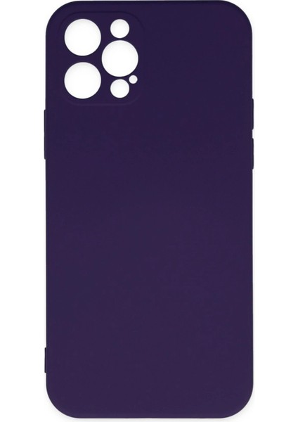 iPhone 12 Pro Max Kılıf Nano Içi Kadife Silikon - Mor - NFND4013-3428