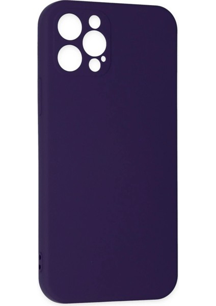 iPhone 12 Pro Max Kılıf Nano Içi Kadife Silikon - Mor - NFND4013-3428