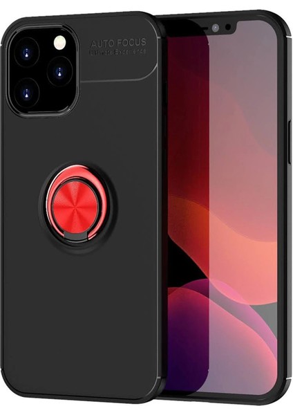 iPhone 12 Pro Max Kılıf Range Yüzüklü Silikon - Siyah-Kırmızı - NFND7555-3760