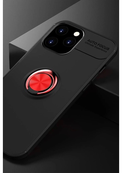 iPhone 12 Pro Max Kılıf Range Yüzüklü Silikon - Siyah-Kırmızı - NFND7555-3760