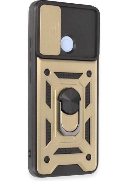 Xiaomi Redmi 12C Kılıf Pars Lens Yüzüklü Silikon - Gold - NFND8841-2523