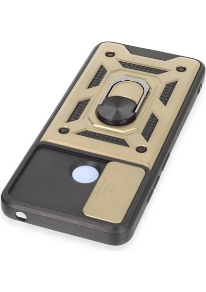 Xiaomi Redmi 12C Kılıf Pars Lens Yüzüklü Silikon - Gold - NFND8841-2523