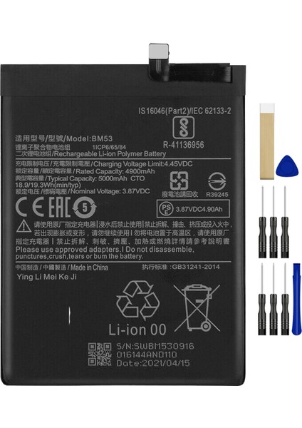 Xiaomi Mi 10T BM53 Batarya Pil Tamir Seti ve Pil Bandı