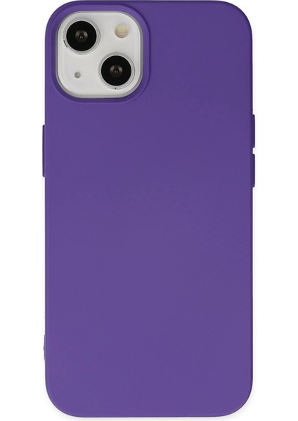 iPhone 14 Plus Kılıf Nano Içi Kadife Silikon - Mor - NFND8399-7748