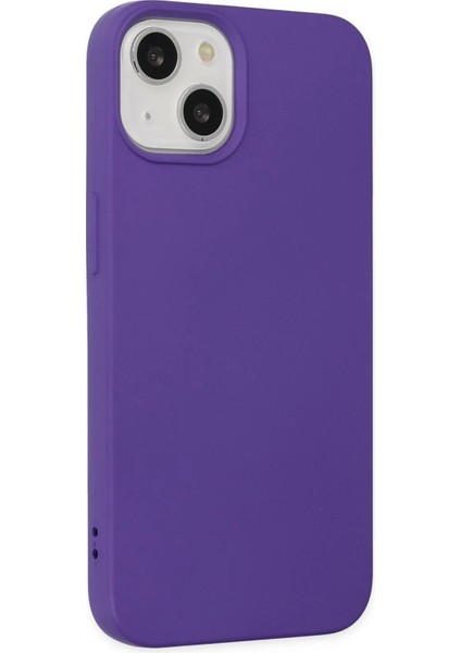 iPhone 14 Plus Kılıf Nano Içi Kadife Silikon - Mor - NFND8399-7748