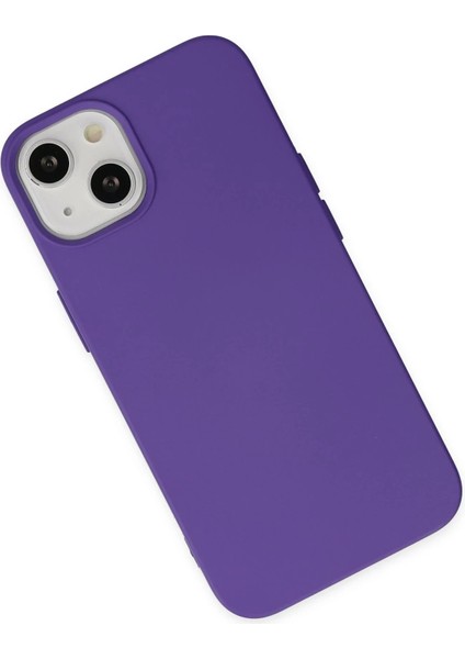 iPhone 14 Plus Kılıf Nano Içi Kadife Silikon - Mor - NFND8399-7748