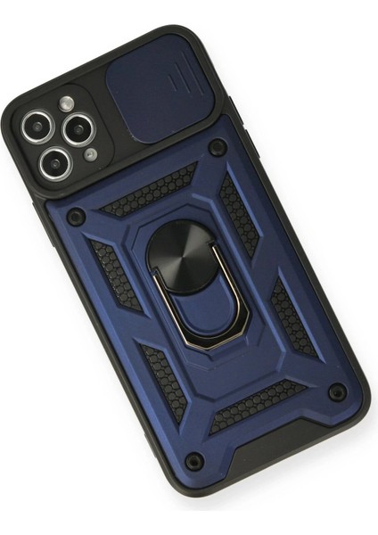 iPhone 11 Pro Kılıf Pars Lens Yüzüklü Silikon - Lacivert - NFND9009-3124