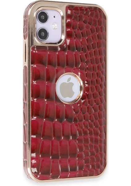 iPhone 11 Kılıf Snake Kapak - Bordo - NFND2980-1027