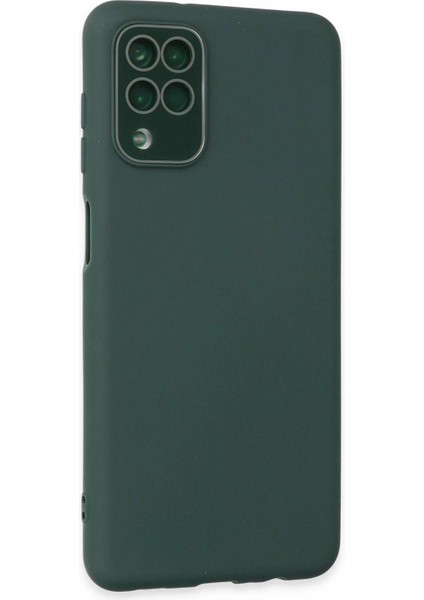 Samsung Galaxy A22 Kılıf Lansman Glass Kapak - Koyu Yeşil - NFND3375-7623