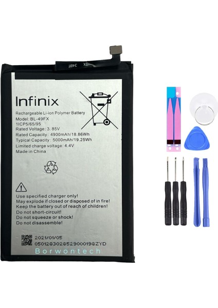 Infinix Hot 10T BL-49FX Batarya Pil Tamir Seti ve Pil Bandı