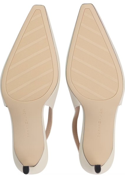 Kadın Squared Toe High Heel Slingback Topuklu Ayakkabı - Krem fiyatları