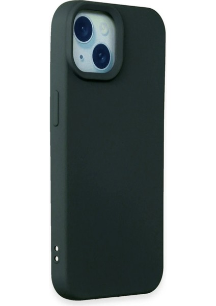 iPhone 15 Kılıf Nano Içi Kadife Silikon - Koyu Yeşil - NFND9537-3867