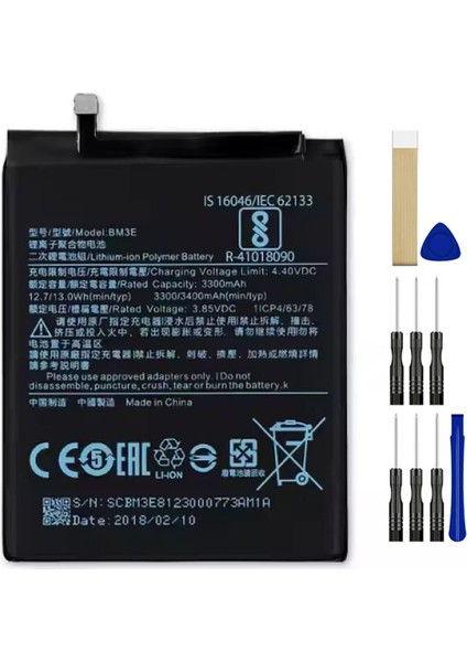 Xiaomi Mi 8 BM3E Batarya Pil Tamir Seti ve Pil Bandı