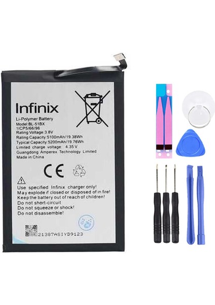 Infinix Hot 10 BL-51BX Batarya Pil Tamir Seti ve Pil Bandı