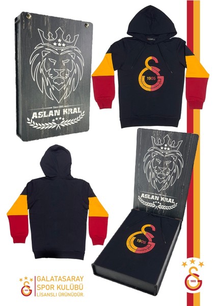 Orijinal Lisanslı Logo Siyah Kapüşonlu Çocuk Sweat Hediyelik Ahşap Kutulu