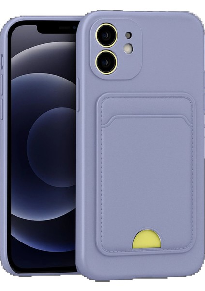 iPhone 11 Kılıf Kelvin Kartvizitli Silikon - Lila - NFND4564-6783