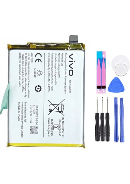 Vivo V21E B-Q6 Batarya Pil Tamir Seti ve Pil Bandı