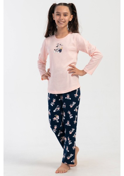 Pamuklu Kız Çocuk Uzun Kol Pijama Takım(3-4/7-8) , 405237